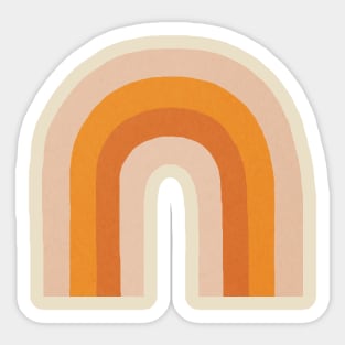 Orange retro rainbow Sticker